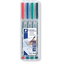 Staedtler 316 WP4. Rotuladores de punta fina Lumocolor. Estuche con 4 colores.